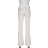 Women American-Style Fall/Winter Sport Velvet Letter Print Fur Collar Hooded Long-Sleeved Jacket and Pants Two-Piece Set