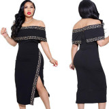 Women Fall Off-Shoulder Sexy Slit Dress