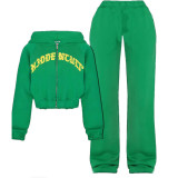 Women casual printed top and pants two-piece set