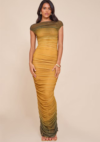 Women holiday Women gradient tie-dye sexy maxi dress