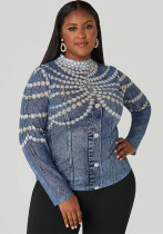 Plus-Size Women Fall Printed Casual Top