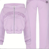 Women casual printed top and pants two-piece set