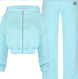 Women casual printed top and pants two-piece set