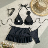 Women Sexy iSolid Three-Piece Swimsuit