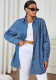 Plus-Size Women Long-Sleeve Denim Shirt