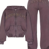 Women casual printed top and pants two-piece set