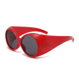 Women oversized round-frame punk sunglasses
