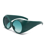 Women oversized round-frame punk sunglasses