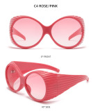 Women oversized round-frame punk sunglasses