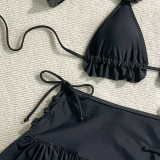 Women Sexy iSolid Three-Piece Swimsuit