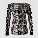 Women's Fashion Cross Sleeve Block Color Top