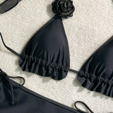 Women Sexy iSolid Three-Piece Swimsuit