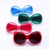 Women oversized round-frame punk sunglasses