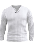 Men's casual small plaid sports long-sleeved T-shirt