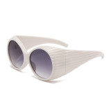 Women oversized round-frame punk sunglasses