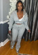 Women Fall/Winter Hooded Long-Sleeved Zipper Hoodies and Casual Pants Two-Piece Set