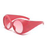Women oversized round-frame punk sunglasses