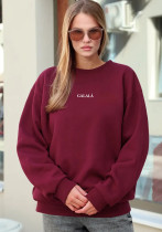 Women's Trendy Casual Print Autumn Winter Hip Hop Round Neck Loose Top