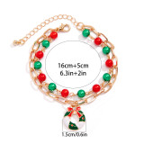 Christmas Beaded Santa Claus Gift Colorful Polymer Clay Bracelet