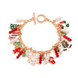 Christmas Beaded Santa Claus Gift Colorful Polymer Clay Bracelet