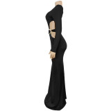 Women's Fashion Sexy Slash Shoulder One Sleeve Slim Fit Dress