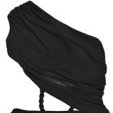 Women's Fashion Sexy Slash Shoulder See-Through Mesh Low Back Dress