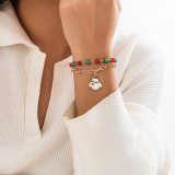 Christmas Beaded Santa Claus Gift Colorful Polymer Clay Bracelet