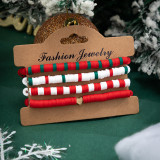 Christmas Beaded Santa Claus Gift Colorful Polymer Clay Bracelet