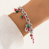 Christmas Beaded Santa Claus Gift Colorful Polymer Clay Bracelet