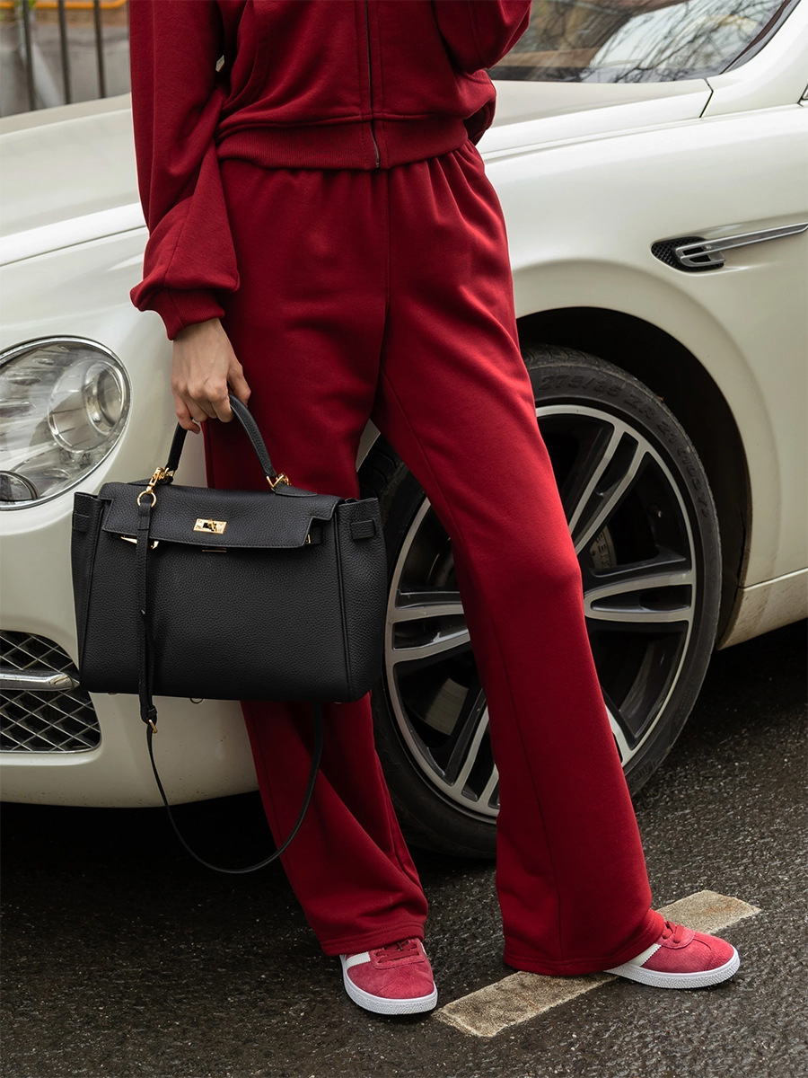 Women's Autumn Winter Casual Short Zipper Hoodies Pants Set