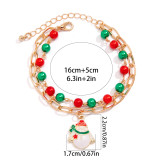 Christmas Beaded Santa Claus Gift Colorful Polymer Clay Bracelet