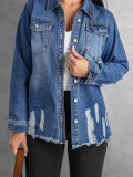 Women's Autumn Trendy Regular Long Sleeve Denim Jacket