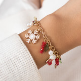 Christmas Beaded Santa Claus Gift Colorful Polymer Clay Bracelet