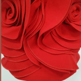 Women's Red High Waist Chic Floral Fashion Short Skirt