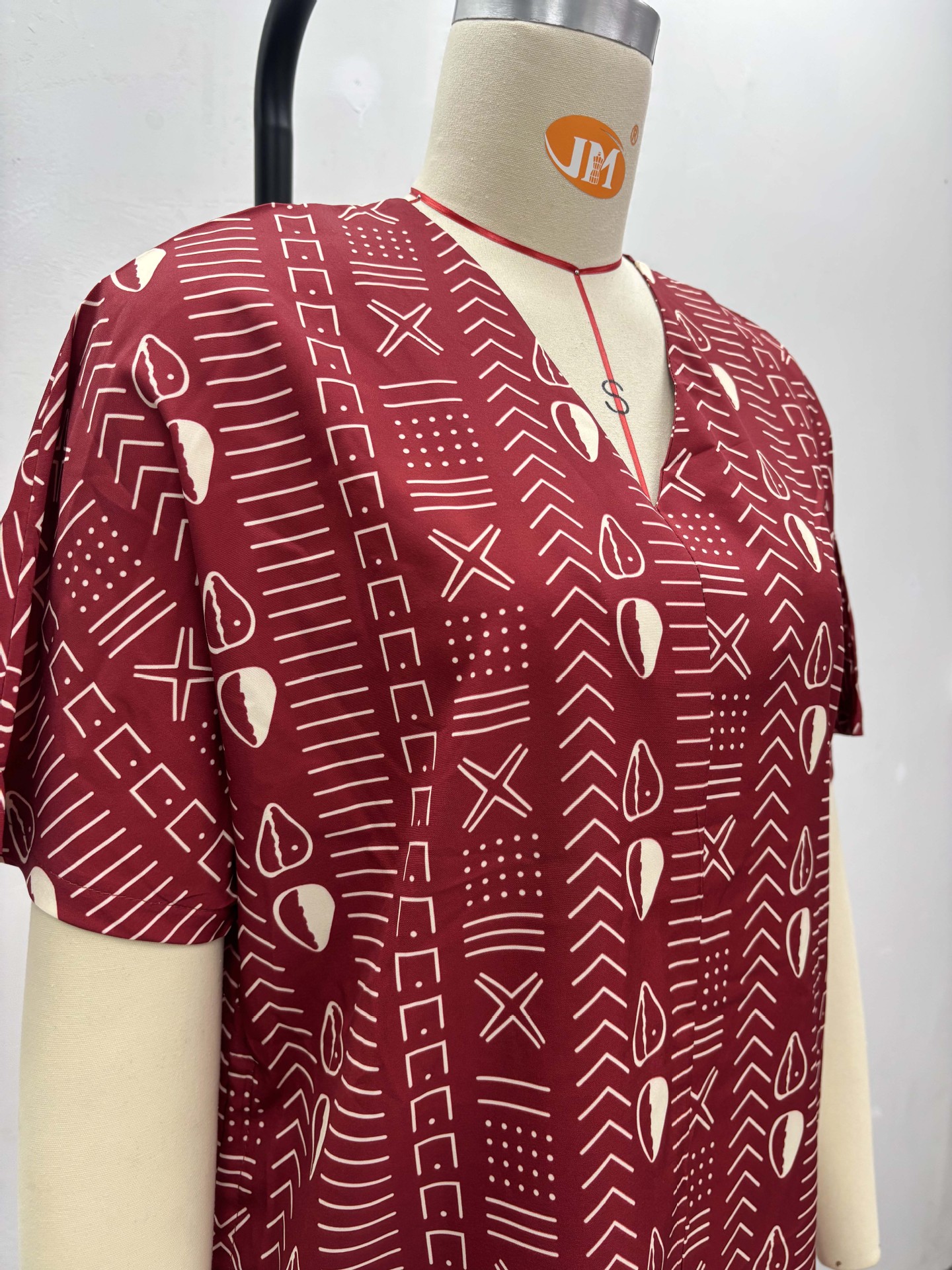 Women's African Chic Trendy Print Short Sleeve Drawstring Slim Fit Shirt Pants Set