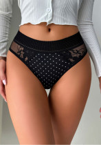 Women's High Waist Lace Transparent Thin Comfortable Thong