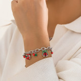 Christmas Beaded Santa Claus Gift Colorful Polymer Clay Bracelet