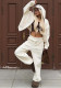 Women's Autumn Winter Zipper Hoodies Wide Leg Pants Set