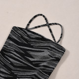 Women's Autumn Striped Low Back Patchwork Jumpsuit