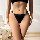 Women's Sexy Solid Color Bow Low Waist Thong
