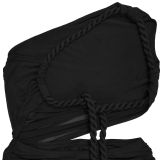 Women's Fashion Sexy Slash Shoulder See-Through Mesh Low Back Dress