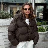 Women's Winter Cotton-padded Loose Hooded Short Jacket