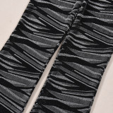 Women's Autumn Striped Low Back Patchwork Jumpsuit