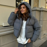 Women's Winter Cotton-padded Loose Hooded Short Jacket