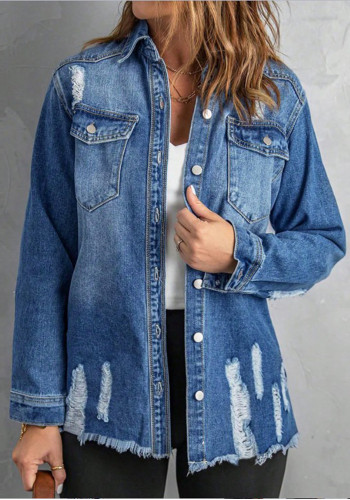 Women's Autumn Trendy Regular Long Sleeve Denim Jacket