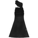 Women's Fashion Sexy Slash Shoulder See-Through Mesh Low Back Dress