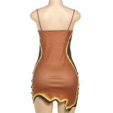 Women's Autumn Fashion Strap Low Back Irregular Dress