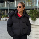 Women's Winter Cotton-padded Loose Hooded Short Jacket