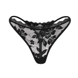 Women's Plus Size Lace Transparent Low Waist Thong