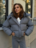 Women's Winter Cotton-padded Loose Hooded Short Jacket